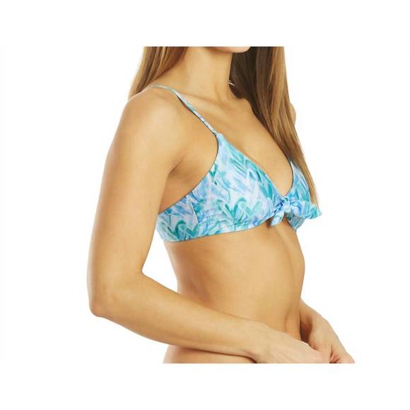 NEW SPLENDID graffiti heart tie front bralette in blue - Picture 2 of 3